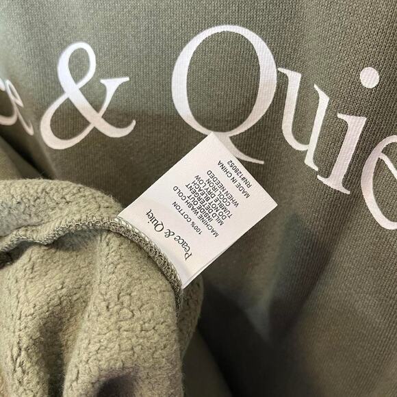 •NWT• MUSEUM OF PEACE & QUIET Large Olive Crewneck Sweater - Picture 6 of 9